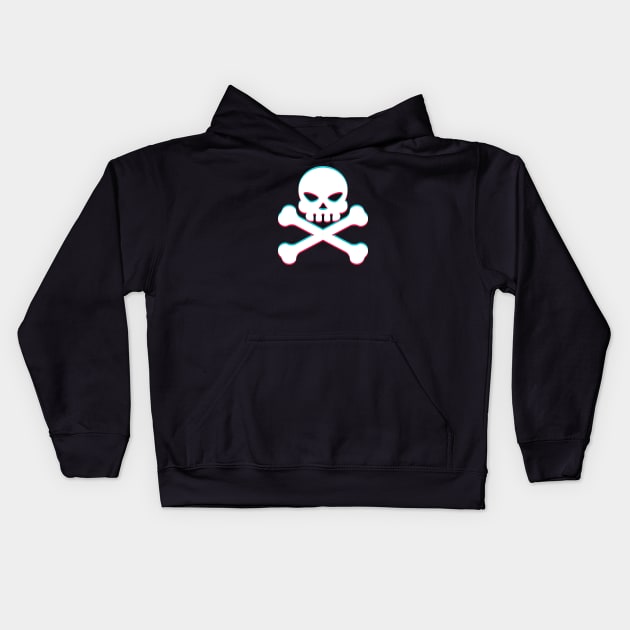 TikTok skull danger emoji smiley White Kids Hoodie by ThingyDilly